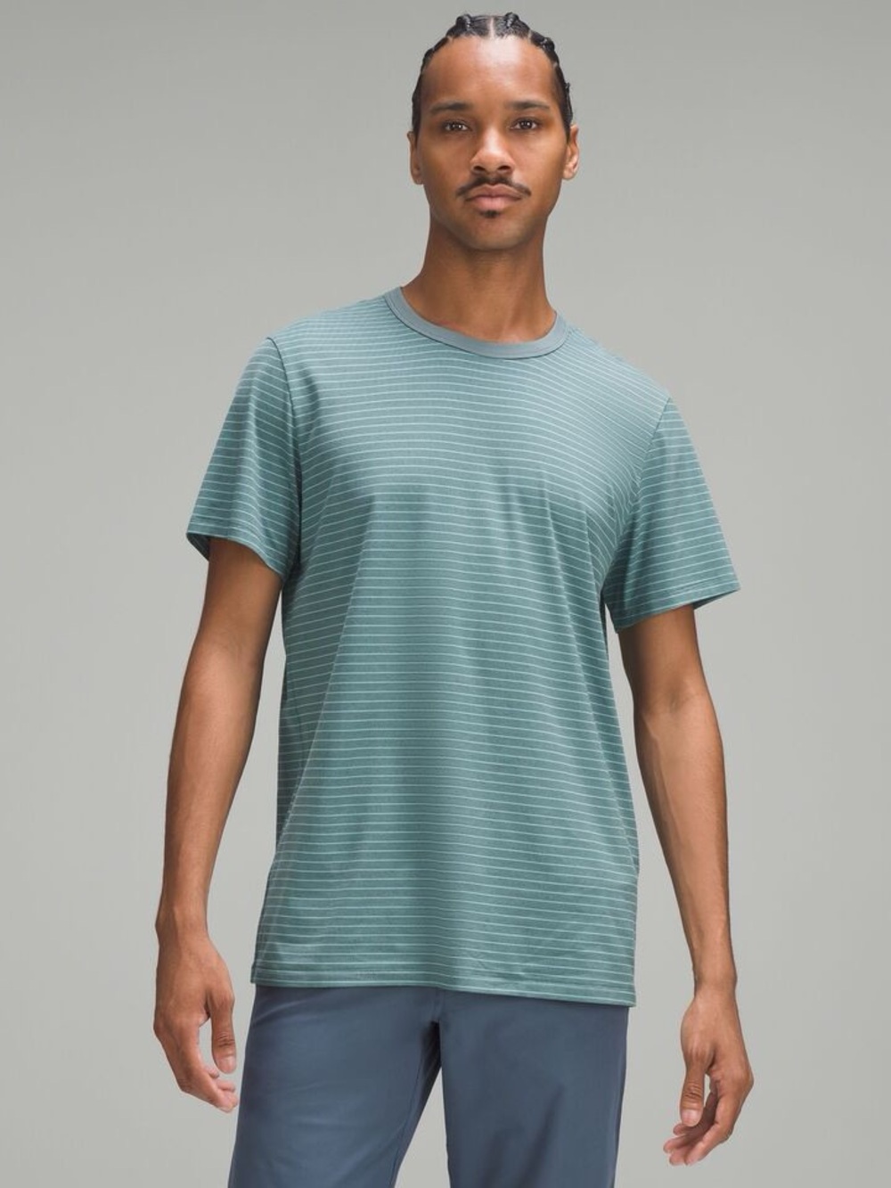 lululemon Fundamental T-Shirt striped tidal teal MEASUREMENTS